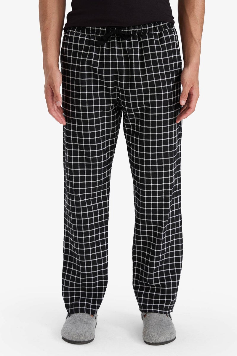 DeFacto Black Man Regular Fit Long Checked Pyjamas Bottoms Casual - Image 4